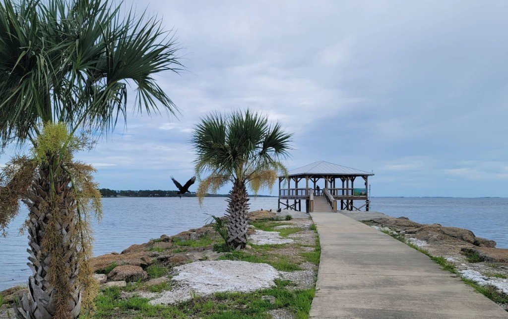 Waterfront gazebo over St. Joseph Bay at Frank Pate Park